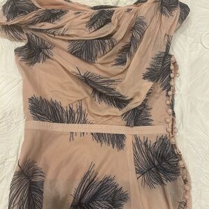 Byron Lars flirty pink feathery top